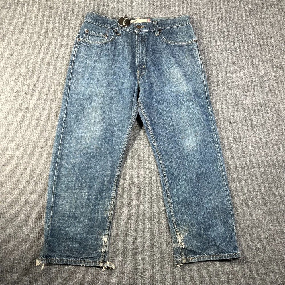 Levi's 569 Loose Straight Jeans Men's Blue Denim Classic Zip Fly 35X28 - Flaws